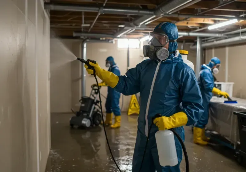 Basement Sanitization and Antimicrobial Treatment process in Charlestown, IN