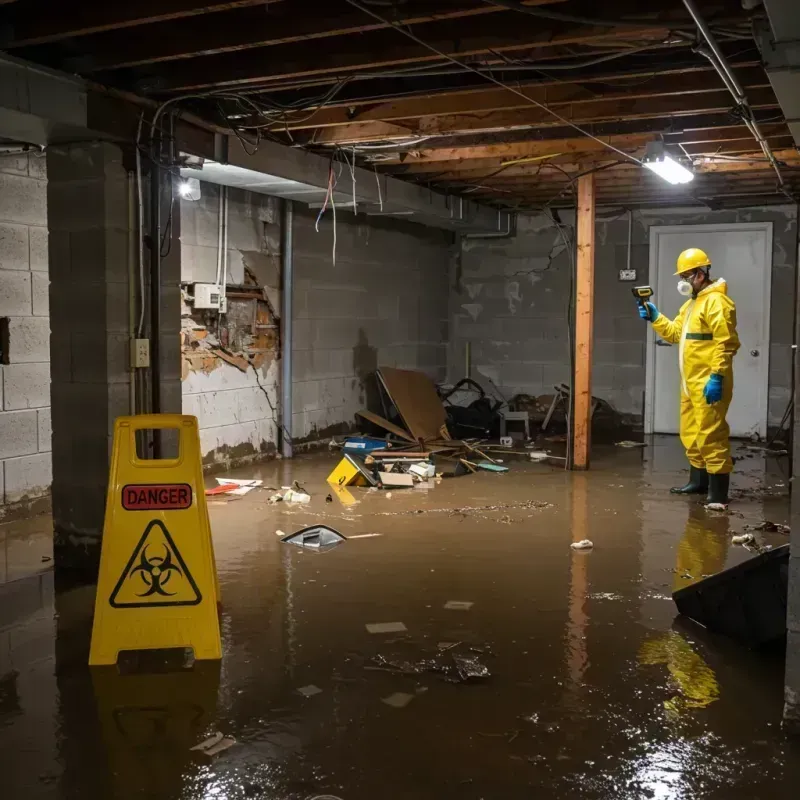 Flooded Basement Electrical Hazard in Charlestown, IN Property